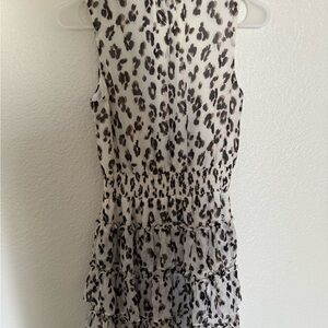 Express Animal Print Ruffled Dress